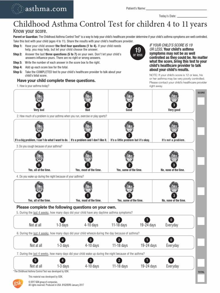 Asthma Control Test | Asthma | Diseases And Disorders