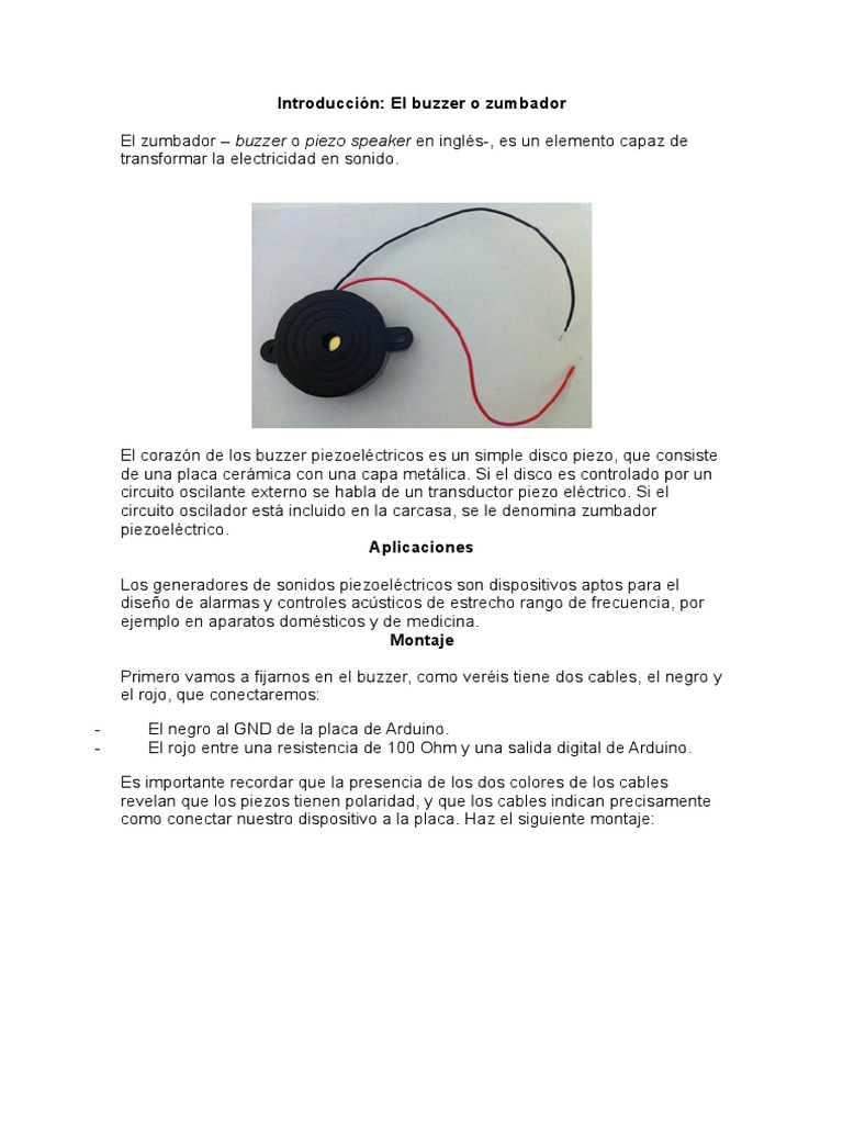 Buzzer | PDF | Sonar | Sonido