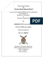 "Wireless Bomb Disposal Robot": Project Stage-II Report On