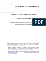 The Reasons For Wars - An Updated Survey: Matthew O. Jackson and Massimo Morelli