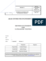 Method Statement FOR Ultrasonic Testing: Arab Center For Engineering Studies