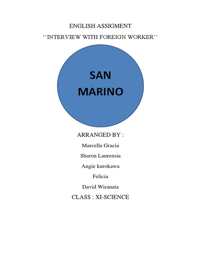 English Assigment Interview With Foreign Worker'' | PDF