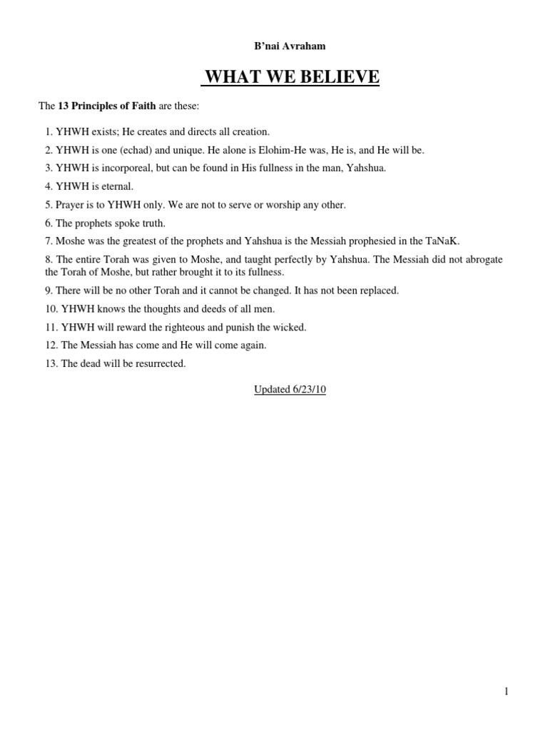 13 Principles of Faith | PDF