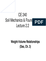 CE 240 Soil Mechanics & Foundations: Weight-Volume Relationships (Das, Ch. 3)
