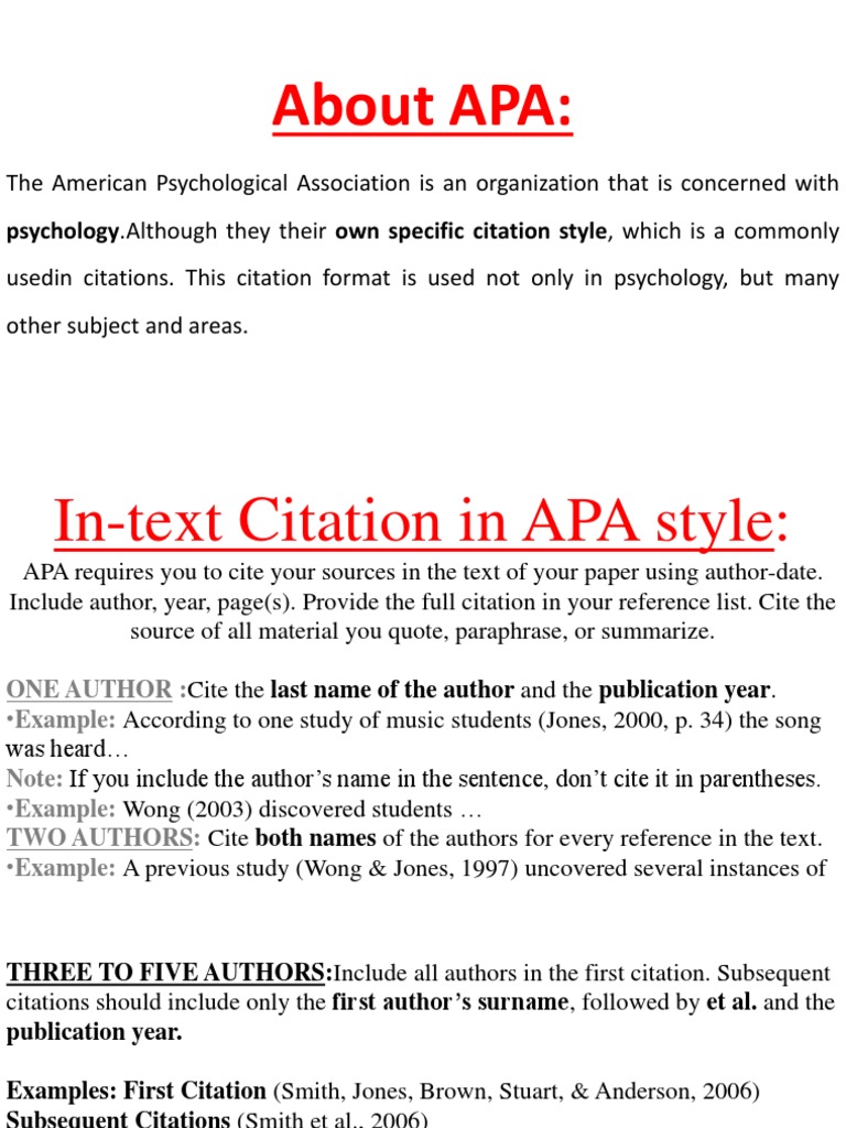 AMERICAN PSYCHOLOGICAL ASSOCIATION APA CITATION STYLE EXAMPLE visual data 8