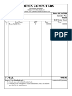 Phoenix Computers Invoice