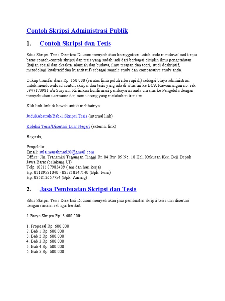 Contoh Skripsi Administrasi Publik