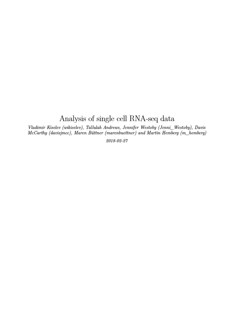 scRNA-seq Data Analysis Guide | PDF | Genetics | Biology