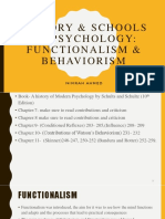 History & Schools of Psychology - Functionalism and Behaviorism