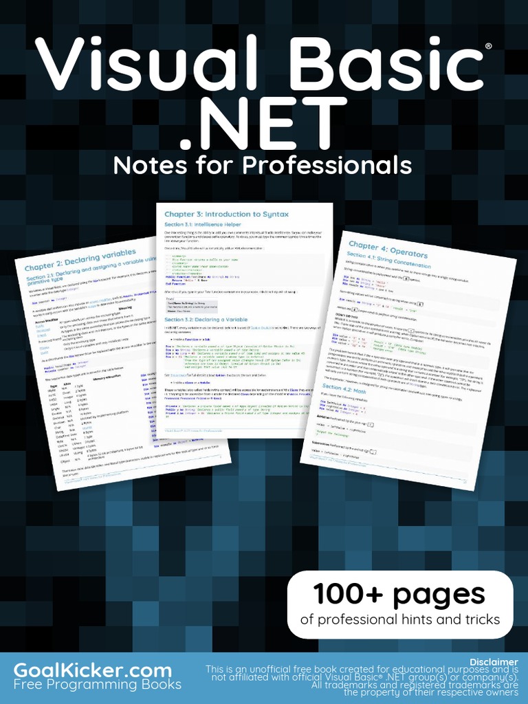Visual Basic: Notes For Professionals | PDF | Visual Basic .Net ...