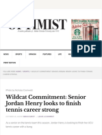 Wildcat Commitment Senior Jordan Henry Looks To Finish Tennis Career Strong - Optimist