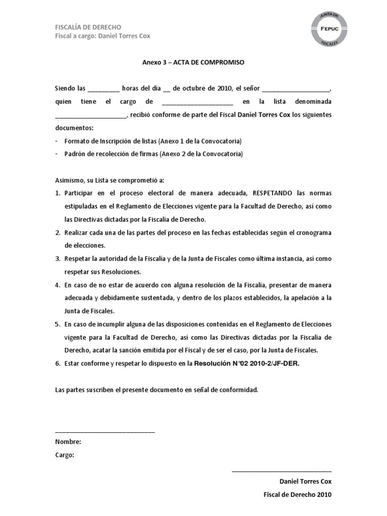 Anexo 3 Acta De Compromiso