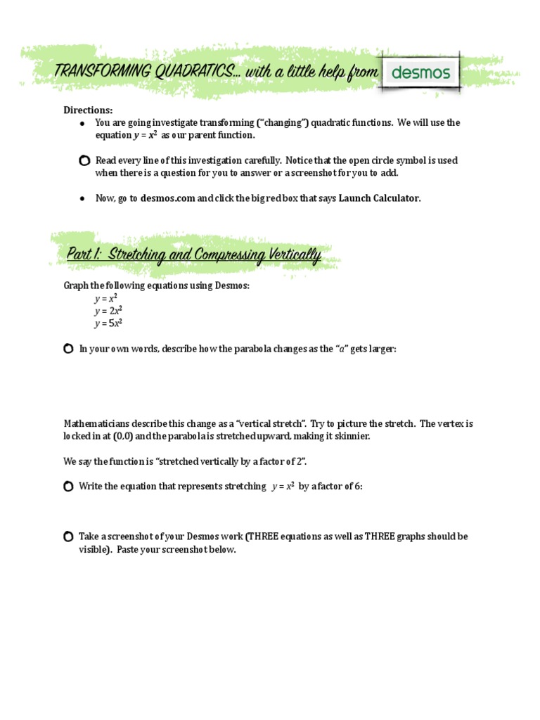 Quadratic Transformations | PDF | Quadratic Equation | Theoretical ...