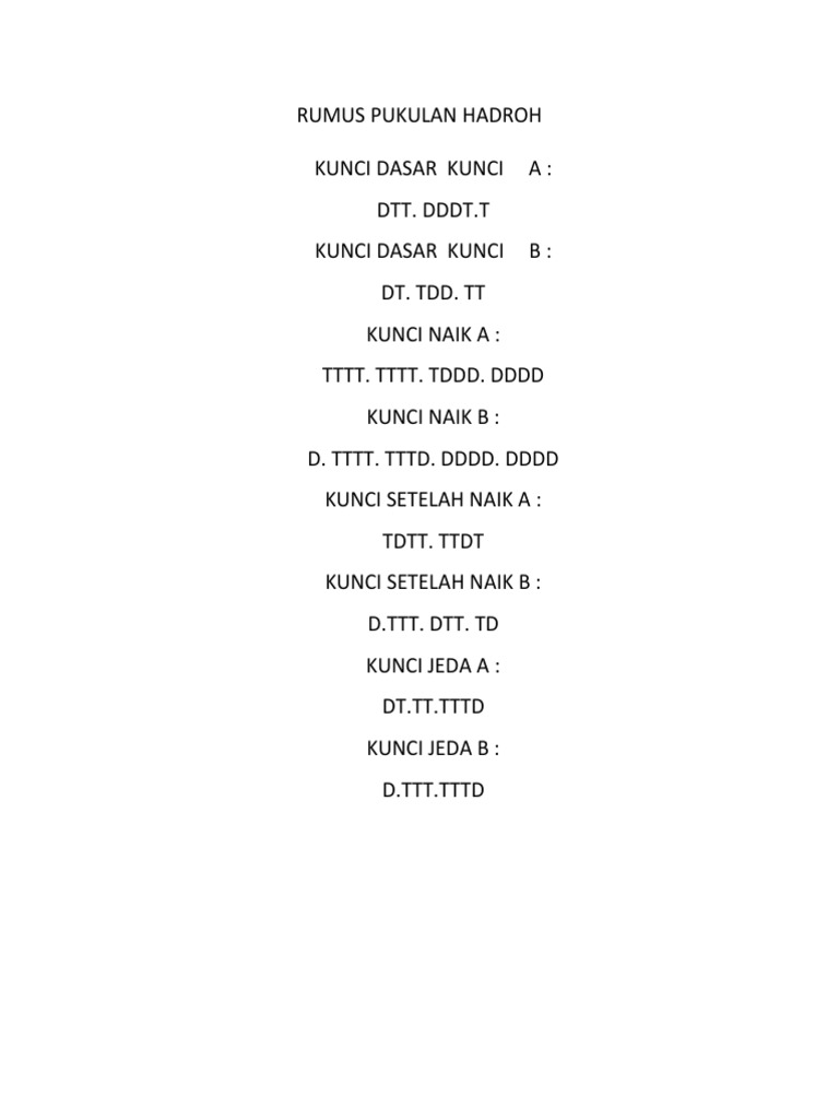 Rumus Pukulan Hadroh Docx