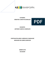 Trabajo de Debates Constitucionales - Abg. Cristian Carrasco Sangache - Ecuador