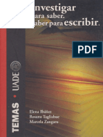 Ibáñez Elena, Investigar para Saber. Saber para Escribir PDF