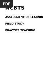 NCBTS: Assessment of Learning Field Study Practice Teaching