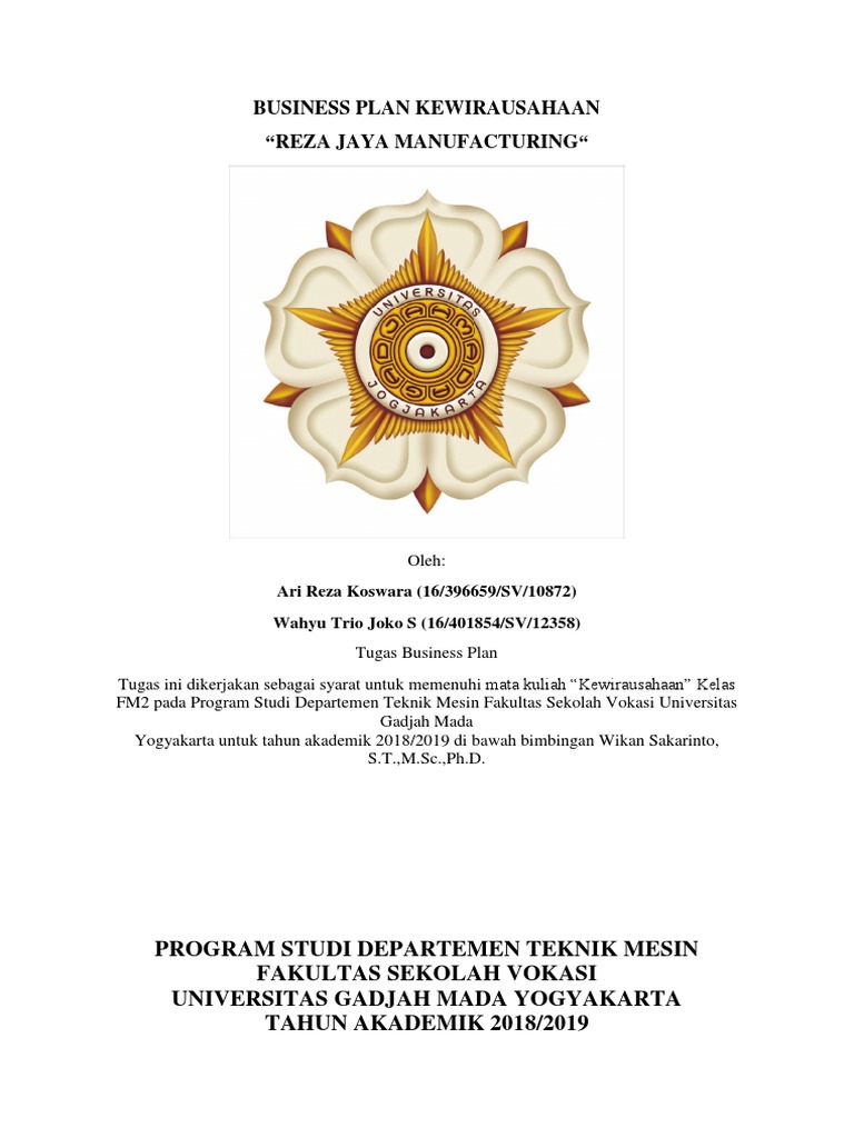 Proposal Bisnis Plan Kewirausahaan Pengelasan Logam