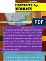 Assessment by Rubrics: Speaker: Analyn P. Guro, Mscied