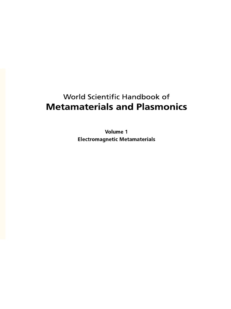World Scientific Handbook of Metamaterials Properties PDF