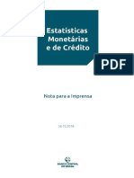 Nota para A Imprensa - Estatísticas Monetárias e de Crédito