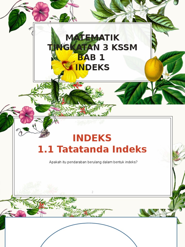 Nota Indeks Matematik Tingkatan 3 | PDF