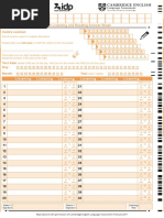 IELTS Listening Answer Sheet