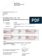 Griffco Valve Inc: Test Certificate PO GIS 17006 - 71002