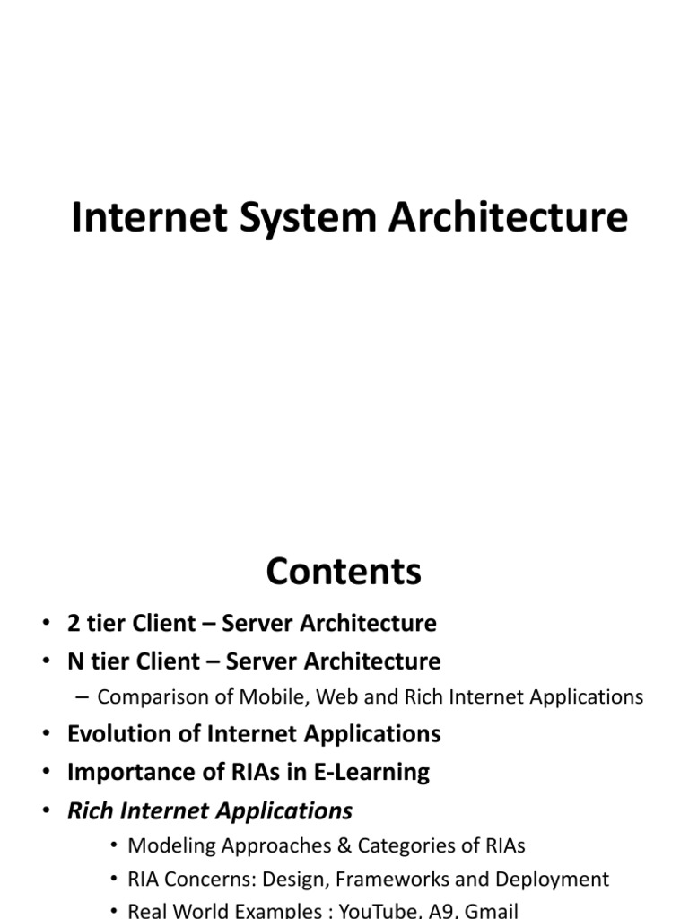 RIA Architecture in Internet Programming | PDF | Web Application ...