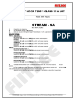 Kvpy Class 11 Sa Stream Mock Test-2 (Cty P-1 Syllabus)