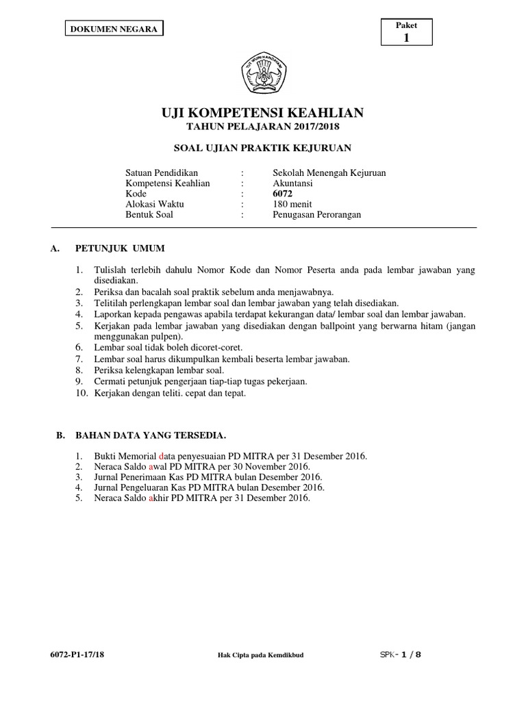 6072 P1 Spk Akuntansi Menyelesaikan Siklus Akuntansi