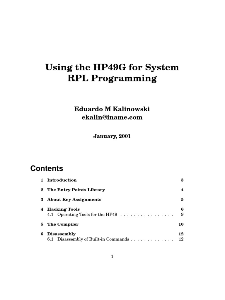 HP49G System RPL Programming Guide | PDF | Technology & Engineering