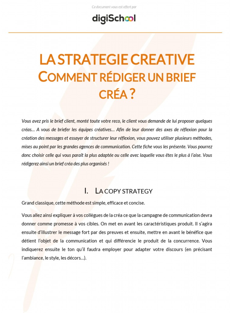 Rédiger un Brief Créatif Efficace | PDF | Publicité | la communication