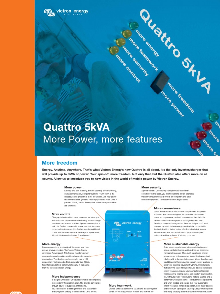 Victron Quattro Brochure en | PDF | Power Inverter | Battery Charger