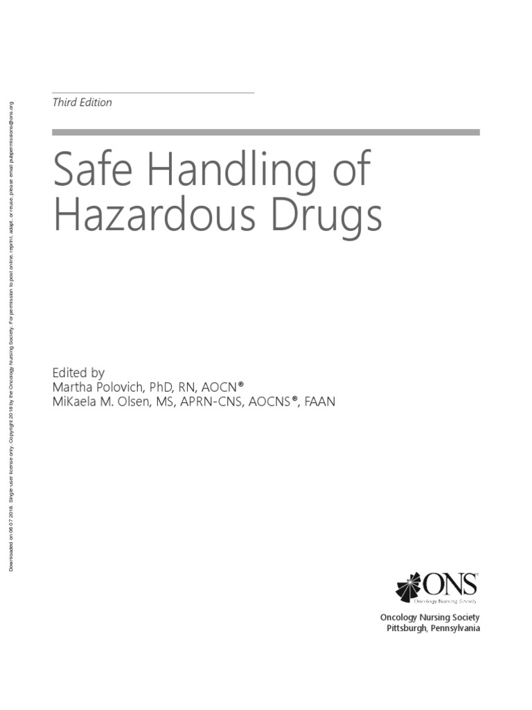 Safe Handling of Hazardous Drugs PDF PDF Health Professional