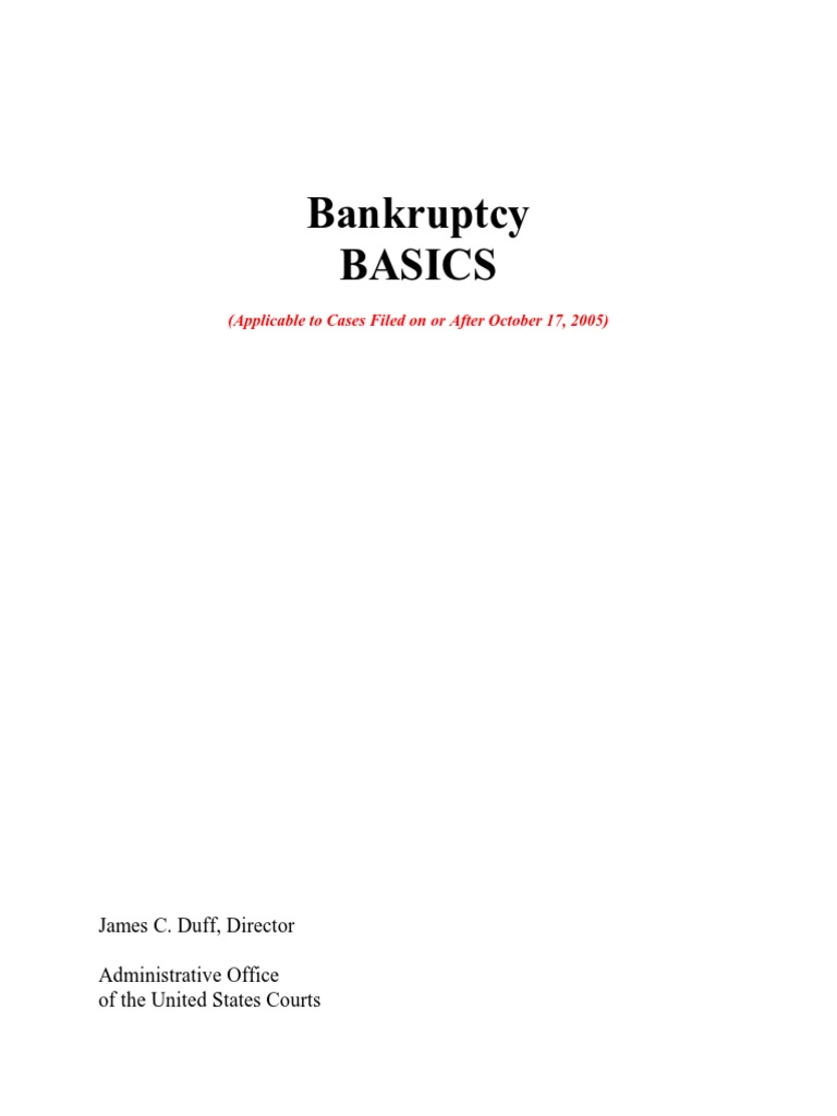 Bankruptcy Basics | PDF | Chapter 7 | Bankruptcy