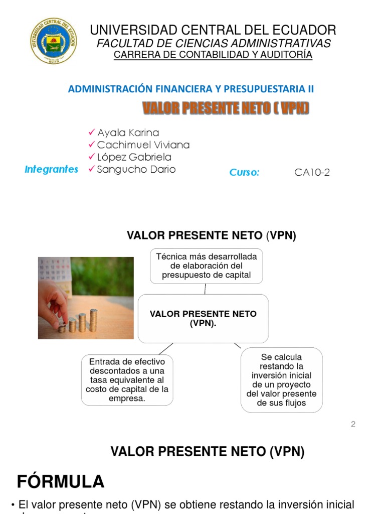 Valor Presente Neto en Finanzas | PDF | Valor presente neto | Ciencias ...