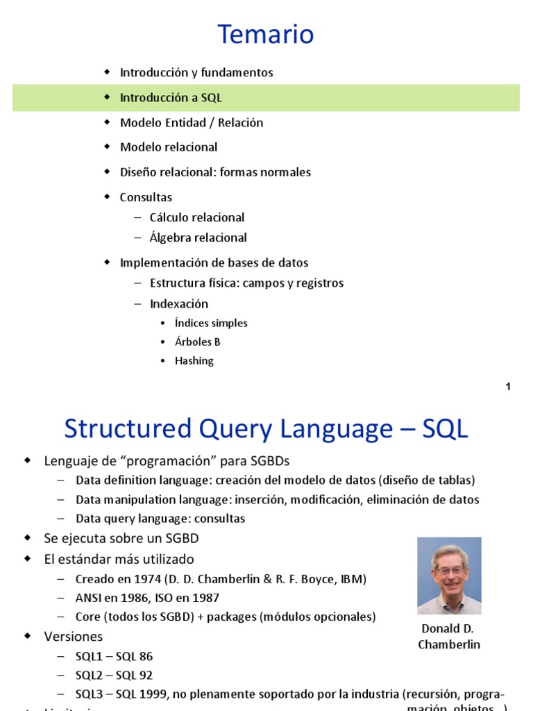 Estructuras de Datos. SQL | PDF | SQL | Modelo relacional