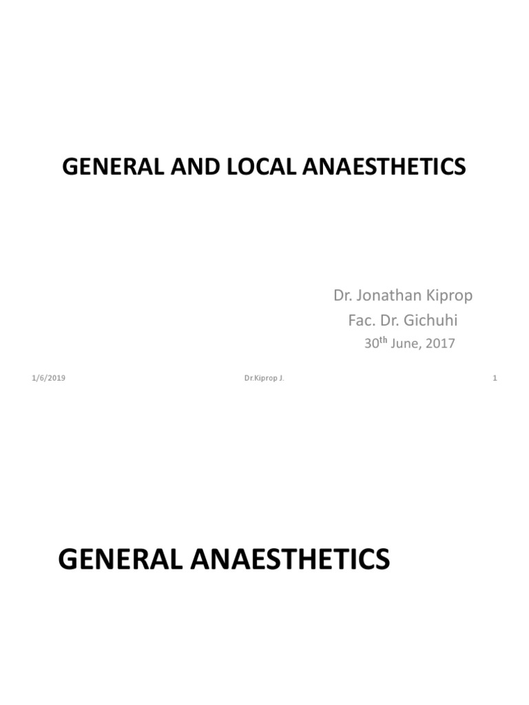 General and Local Anesthesia PDF Anesthesia Nitrous Oxide