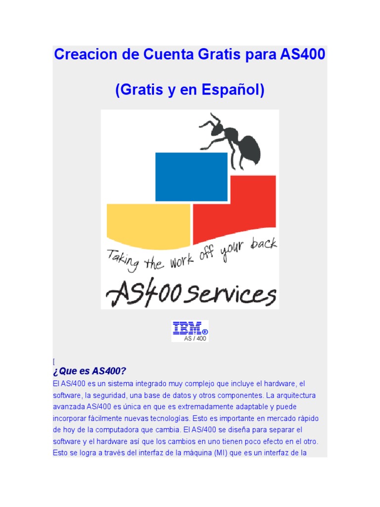 Cómo Crear Cuenta Gratis en AS400 | PDF | Contraseña | Hardware de la ...