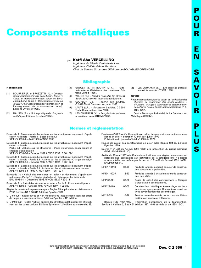 Composants Métalliques Fléchis - Description Et Schématis PDF | PDF ...