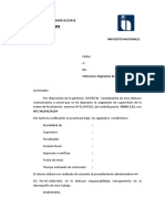 Formulario para Memorandum Impuestos Nacionales - Bo