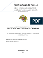 Informe de Laboratorio - Pausterización de Producto Envasado