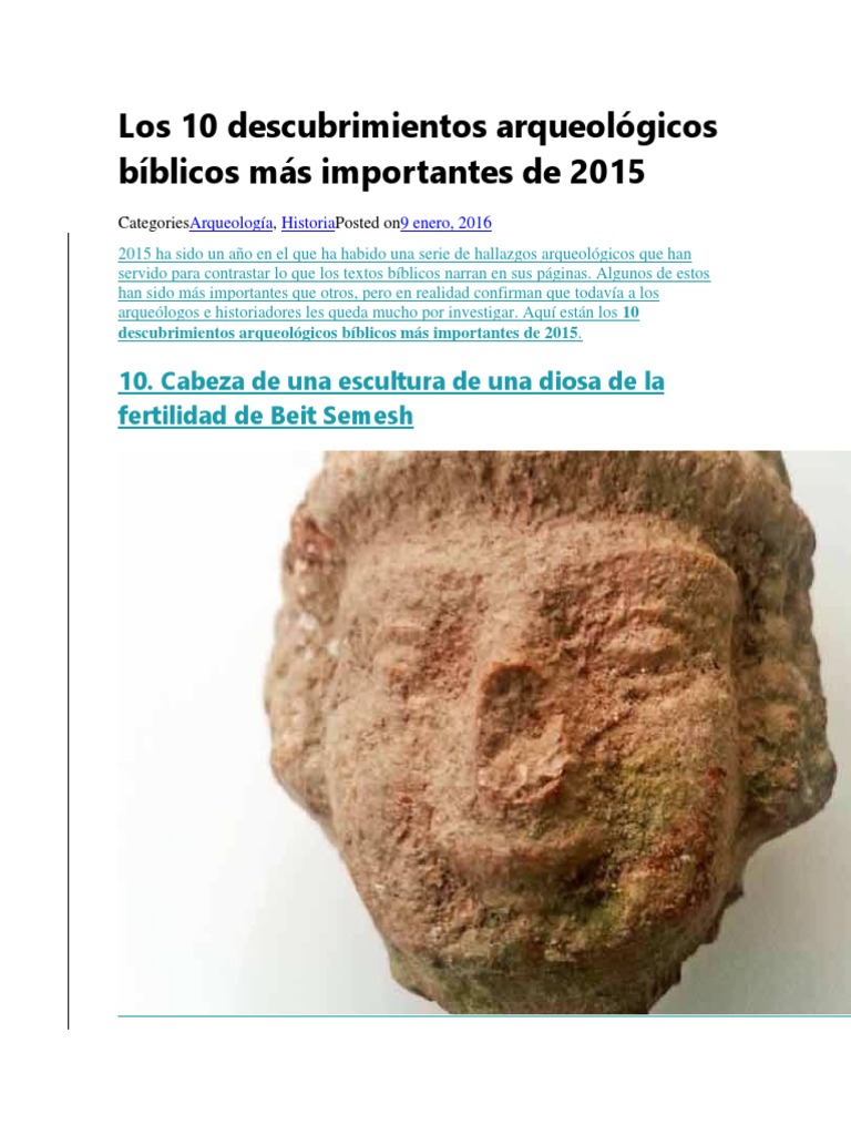 Los 10 Descubrimientos Arqueológicos Bíblicos Más Importantes De 2015