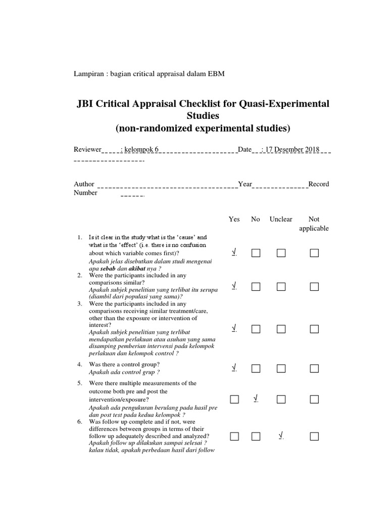 Instrumen Telaah Jurnal Pdf Kausalitas Statistik