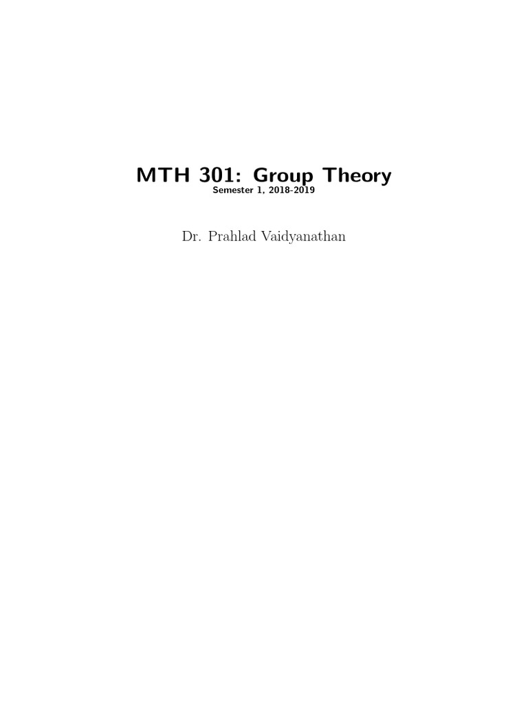 Course - Notes Group Theory | PDF | Group (Mathematics) | Integer