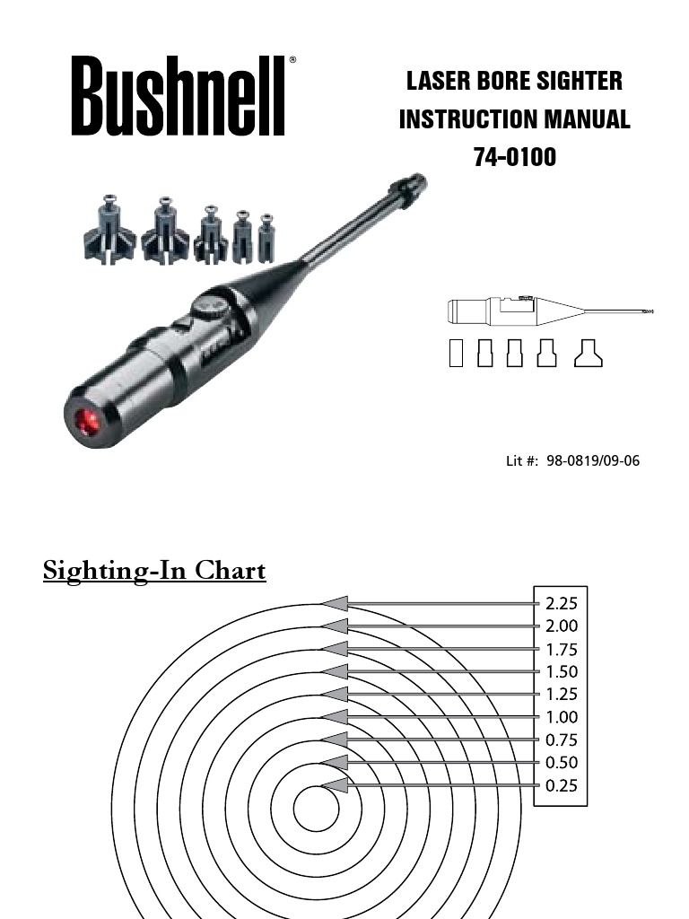 Laser Bore Sighter Instruction Manual 740100 PDF Shotgun Hazards