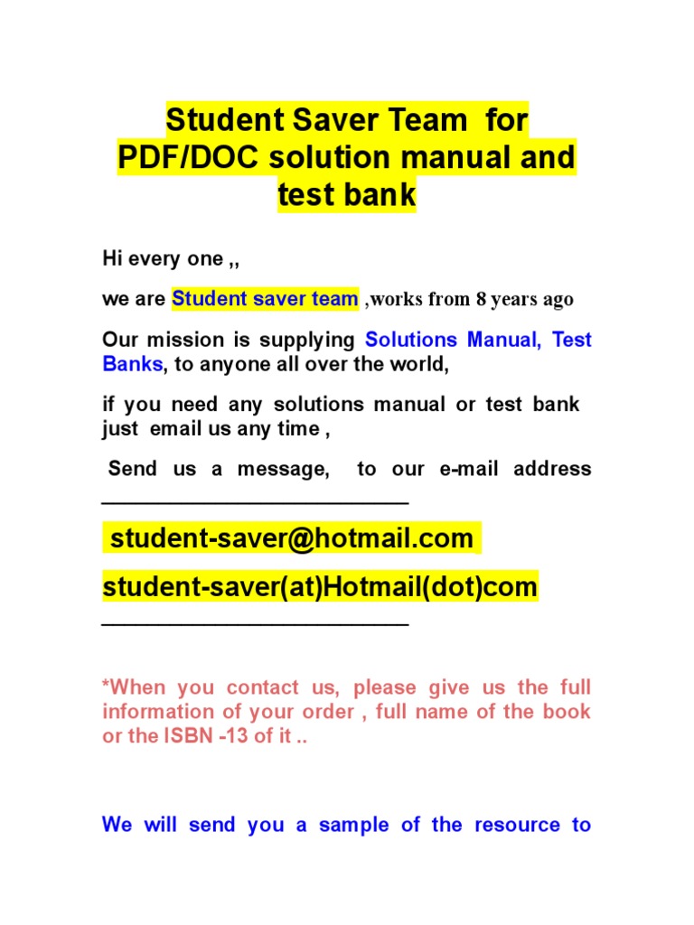 Test Banks and Solution Manual For Ebooks 2018-2019 | PDF | Quiz ...