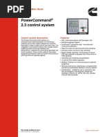 Powercommand 2.3 Control System: Specification Sheet