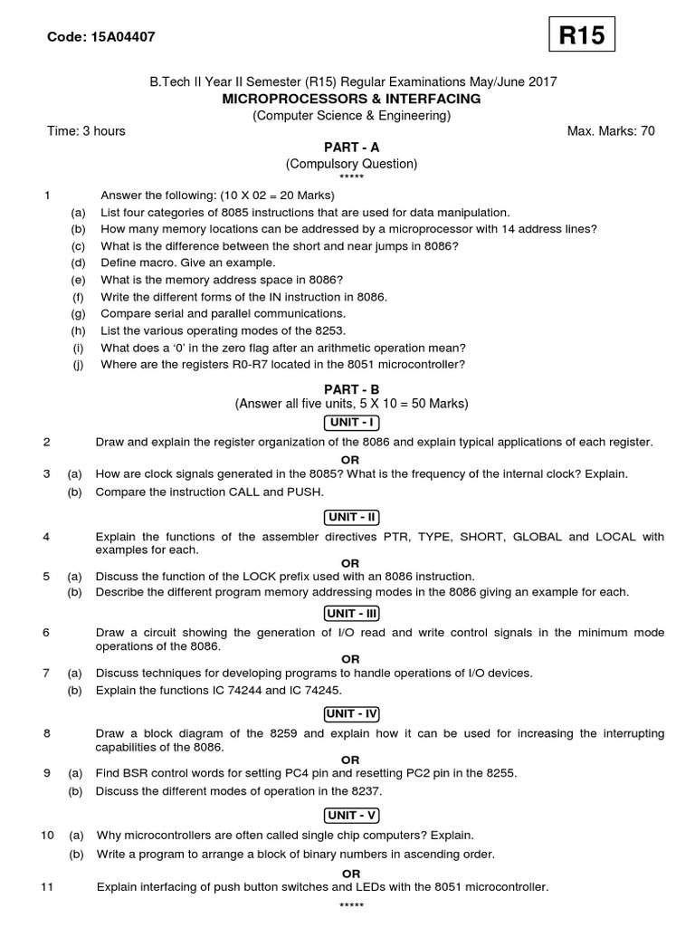 Microprocessors & Interfacing Exam Guide | PDF | Classes Of Computers ...